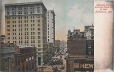 Postcard Baltimore Street West From North St in 1906 Baltimore MD  picture