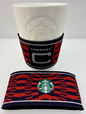 Lot 6 Starbucks USA FIFA World Cup 2026 Captain’s Armband Red Blue Cup Sleeves picture
