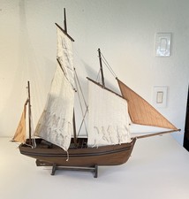 Wooden Model Sailing Ship Le Harenguier French Fishing Boat Restoration Project picture