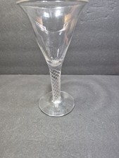 Set of 2 VTG Blenko Colonial Williamsburg Air Twist Wine Glasses 7 7/8” picture