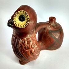 peruvian water whistling vessel OWL- huaco silbador de agua - clay picture