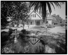 Campbell California Le Fevre House 1900s Front View Pond Fountain HABS picture