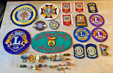 VTG Fraternal Organization Patches & Pins Lot - Lions Club, A. Legion; VFW picture