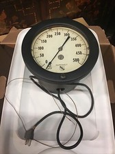 1850 Round Industrial 500 Degree Temperature Gauge w/Microsen Electric Indicator picture