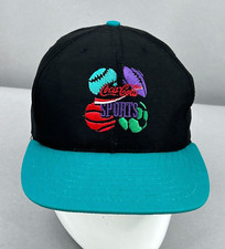 Vintage Coca Cola Hat Cap Snapback Coke Sports Retro USA Black Colorblock 90s picture