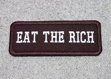 EAT THE RICH Biker Vest Motorcycle Patch picture