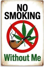 Funny No Smoking Marijuana Cannabis Pipe Vintage Tin Metal Signs Home Décor Prin picture