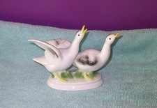 VINTAGE GEROLD PORZELLAN PORCELAIN GEESE PAIR WESTERN GERMANY c 1960's picture