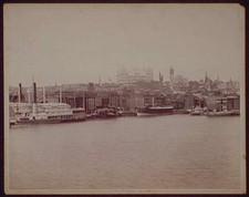 Photo:Albany NY 1890 Panorama Waterfront Buildings Boats River Cityscape picture