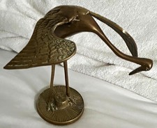 Vintage solid brass egret tork crane figurine  picture