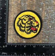 Vintage Tiger Animal Wildlife Cat Mascot Embroidered Stick/Sew-On Patch 1970s picture