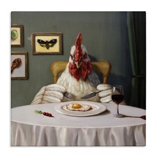 Stupell Industries 'Chicken & Egg Dinner', Canvas Art, 17 x 17 picture