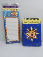 Vintage 2000 Celestial, Sun & Moon Notepad & Magnetic Memo Pad LOT Martin Design picture