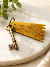 *PRICE REDUCED*  ANTIQUE WALDORF HOTEL LONDON SKELETON KEY WITH FOB RARE picture