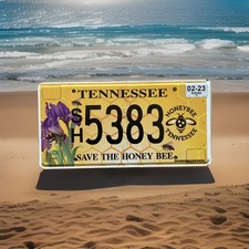  Rare 2019 Tennessee License Plate SAVE THE HONEY BEE SH5383 excellent  picture