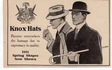 1911 Knox Hats Menswear Haberdashery Edwardian Fashion Clothing Ad picture
