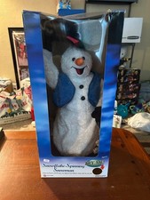 Vintage Gemmy Snowflake-Spinning Snowman. 1 song version, right arm doesn’t work picture