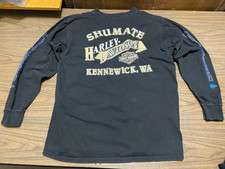 VTG Harley Davidson Long Sleeve T-Shirt Black Size XL Shumate Kennewick WA picture