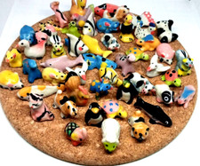 Miniature Dollhouse Ceramic Animals Hand Panted Statue Collectibles Lot 50 Pcs/F picture