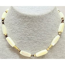 Antique 1920s Mother of Pearl & Glass Bead Necklace picture