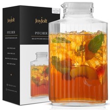 68oz Glass Pitcher with Lid (2 Lids), Rectangle Beverage 68 Ounces, AP266 picture