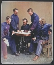 General Custer & General Sheridan & Staff 1863 COLOR on Canvas 10x12 - Stunning picture