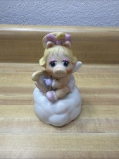 Vintage Muppet Babies Miss Piggy Angel Music Box Brahms Lullaby Tune Enesco 1983 picture
