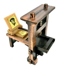 Old Time Printing Press Die Cast Metal Collectible Pencil Sharpener picture