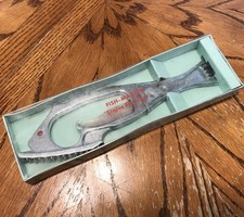 Vintage 1950-70s Chrome Fish Master Scaler, Knife and Ruler  USA Original Box picture