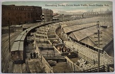 Vintage Postcard Unloading Docks Union Stock Yards S. Omaha Nebraska AA120 picture