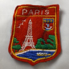 Vintage Red Paris Eiffel Tower with Crest Souvenir Patch  (Used) picture