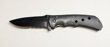 8” Black Carbon Fiber Handle Folding Knife with Assisted Open Blade & Clip picture