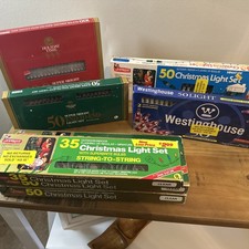 Vintage Christmas Light Lot 7 Boxes Westinghouse Joybrite Holiday Time picture