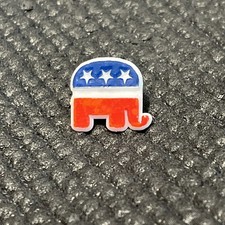Republican Elephant Red White Blue Lapel Hat Pin Political Plastic P8158 picture