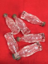 6-Adorable Vintage  2.5” Mini Glass Coca-Cola Bottles With Metal Caps picture