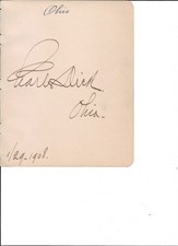Charles W F. Dick autographed album page 1908 as Senator from Ohio picture