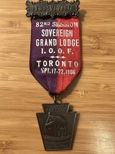 1906 PENNSYLVANIA I.O.O.F. ODD FELLOWS SOVEREIGN GRAND LODGE TORONTO MEDAL K286 picture
