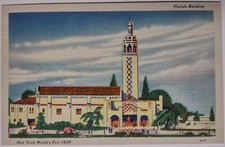 Vintage New York Worlds Fair 1939 Linen Postcard Florida Building picture