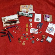 Job Lot Vintage Modern Collectables  Coins, Badges, Pens, £5 Coins Jewellery  picture