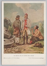 Art~Norwegian Painter JF Eckersberg~Two Men & A Wife From Selbu~Continental PC picture