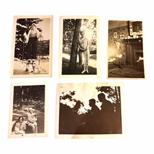 Lot of 5 Weird 1920s-30s Original Photos Dolls Skier Pipe Silhouette picture