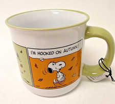 Peanuts Snoopy Happy Autumn Mug I'm Hooked on Autumn Fall Leaves New picture