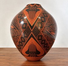 Mata Ortiz Trini Silveira Mexican Fine Art Pottery Olla Vase 6x5” picture