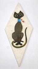 Vintage MCM 1960's Cat Kitten Feline GRAVEL ART Wall Hanging  READ DESCRIPTION picture
