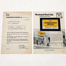 1964 Minneapolis Moline Illuminated Dealer Sign Sales Sheet Adv No 101A Rare picture