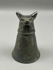 Vintage Silver Plated Fox Wolf Head Stirrup Cup / Barware Shot Glass 3.5