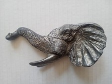 Cast Metal Elephant Head Paperweight picture