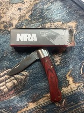 NRA National Rifle Association Rosewood Lockback Pocket Knife Stainless Blade picture