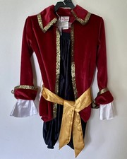 VTG Disney Store Captain Hook Jacket Pants Peter Pan Child Sz XS 4/6 Halloween  picture