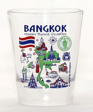 Bangkok Thailand Landmarks and Icons Collage Shot Glass picture